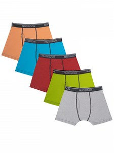 Fruit of the Loom Boys' 360 Stretch True Comfort Boxer Brief Underwear, 5-Pack, Sizes S-XL