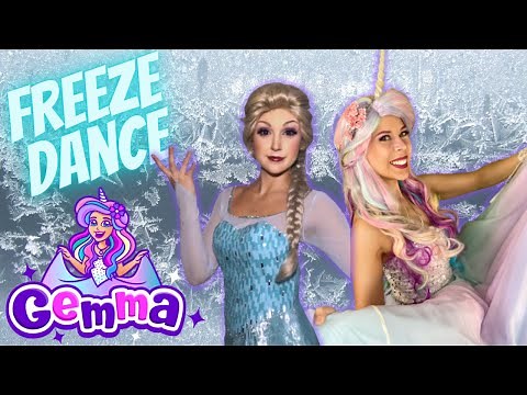 Princess Fun for Kids ❄️ Play FREEZE DANCE with Elsa & Gemma 👑 Freeze Song 🦄 Princess Adventures