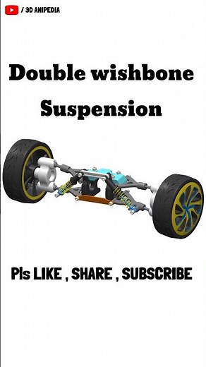 Double wishbone suspension working animation #3d #3danimation #cad3d #wishbone #suspension