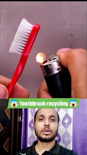 Toothbrush recycling 😱 #Toothbrush #Recycling #tricks #talent #viralreels #reaction #facebook | Kamlesh Kumar