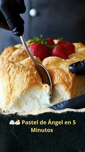 ☁️🍰 Pastel de Ángel en 5 Minutos (Versión en Microondas)