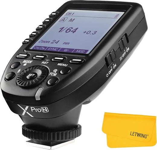 Godox XPro-N TTL Wireless Blitzauslöser kompatibel für Nikon Kameras, 1/8000s HSS-Auslöser, Großes Display, 11 Anpassbare Funktionen, 16 Gruppen und 32 Kanäle