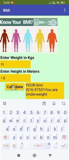 How to make a BMI checking app?? For more details visit my channel.