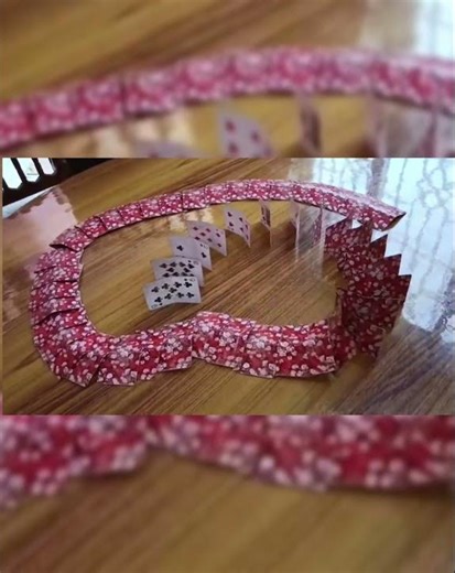 Amazing Playing Cards Domino Effect 😱 | Satisfying Card Chain Reaction | Viral Domino Trick #shorts