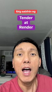 82K views · 3K reactions | Ibig sabihin ng “tender” at “render” #learningenglish #englishword #speakingenglish #tagalog #grammar #esl #englishlearners #learning #education | Food and Beyond - Dennis Barles | Facebook