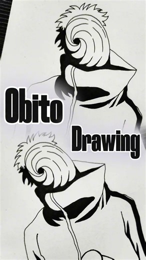 OBITO DRAWING 💥 #animeeart #obito #tobi #akatsuki #drawing #naruto #shortsfeed