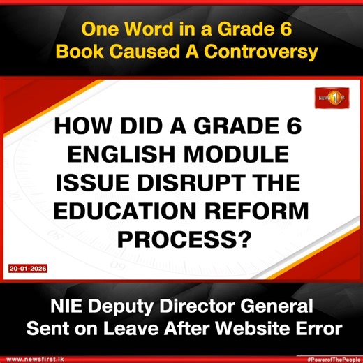 News 1st Sri Lanka on Instagram: "One Word in a Grade 6 Book Caused A Controversy: NIE Deputy Director General Sent on Leave After Website Error #newsfirst #latestnews #srilanka #nie #grade6 #SHA"