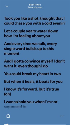 Back to You — Selena Gomez lyrics spotlight