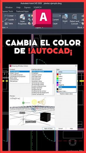 🚀 How to change the background color in AutoCAD #architecture #autocad