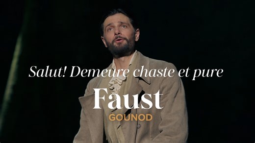 “Salut! demeure chaste et pure” from the earliest version of Gounod’s Faust. An old man made young again, standing before a quiet house, looking in on a life he is about to disturb... Julien Dran (Faust) sings under the musical direction of Louis Langrée in Denis Podalydès’ production from Opéra de Lille. | OperaVision
