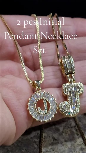 2 pcs Initial pendant. Great stocking stuffer or gifting idea. Tarnish free, hypoallergenic as well. #initialpendant #fallfreshness #stockingstuffersideas