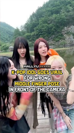 Kpop Idol Goes Viral For Wrong Middle Finger Pose in Front Of The Camera!! #kpop #shorts