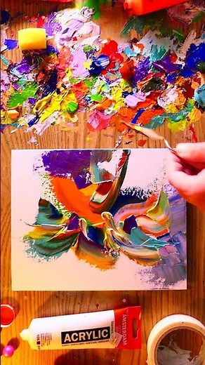 Fun Abstract Painting in Acrylics | Cool Delightful Art | Time Lapse