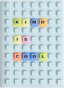 Pearhead Customizable Letterboard Journal with Silicone Cover – Fidget Notebook with Letters and Symbols, Lined Pages for Writing & Planning, Blue