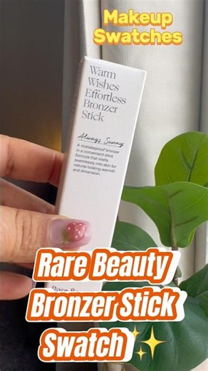 Rare Beauty Bronzer Stick Swatch + Brush vs Sponge Blend🔥 #beautyshorts #rarebeauty #makeupswatches