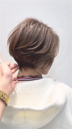 長めで抜け感ショートボブです✂︎#ショートヘア #ショートボブ#似合わせカット #60代ショートヘア #50代ショートヘア