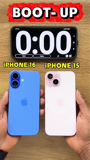 PIXELPWANZ999 on Instagram: "In this real-world boot speed test, we compare iPhone 16 vs iPhone 15 to see which one starts faster in 2026. Apple’s new A18 chip takes on the older A16 Bionic in a cold boot test. No animations, no tricks — just pure speed ⏱️ If you’re planning to upgrade or just curious about Apple’s performance jump, this test might surprise you 😳 📌 Tested in identical conditions 📌 Same iOS version 📌 Real-time stopwatch results 👉 Watch till the end to see which iPhone boots