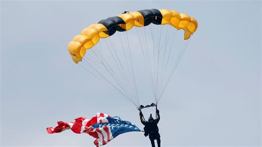 Army Golden Knights parachute team practices for 250th anniversary parade