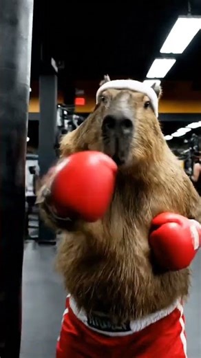 Santa Claus Capybara starts exercising