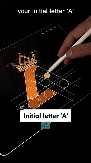 #CapCut your initial letter 'A' #logo #signature #unterschrift #logodesigner #procreate
