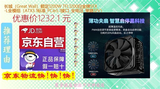 长城_Great Wall_额定1200W TFL1200白金牌SFX_L全模组_ATX1标准_