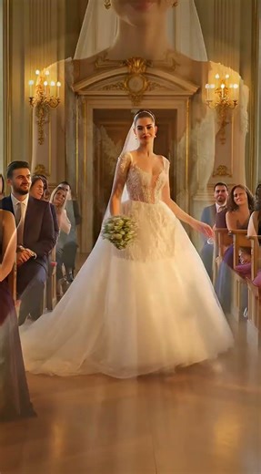 France Voluminous Ball Gown Wedding Dress ✨ Epic Indoor Chateau Ceremony 🇫🇷 #Shorts