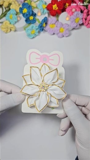 DIY Flower hair clips ✨️🤍✨️ #diy #accessories