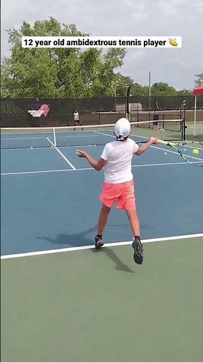 Always impressive to watch Teodor Davidov, a 12-year-old ambidextrous tennis player, training !