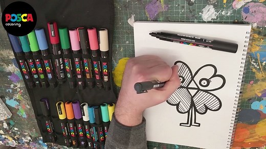 Welcome to the first of our monthly Posca Doodle Tutorials with Kev Munday! All you have to do is copy the illustration drawn, colour it in, and post it in the comments below with the hashtag #PoscaDoodleChallenge and you could win our Posca bundle!! The winner will be picked at random. UK residents only. 18 to enter. Ends on Sunday 19th March at 11:59pm. This competition is in no way sponsored or endorsed by Facebook. | POSCA UK