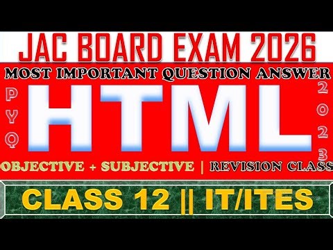 IT/ITES 12th HTML Objective & Subjective Questions || Most Important Question Answer || JAC BOARD !!