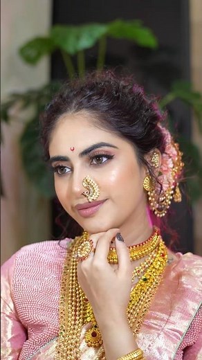 Marathi bridal makeup tutorial✨💕❤️ Indian makeup look👀✨ #marathibride #bridalmakeup #bridemakeup