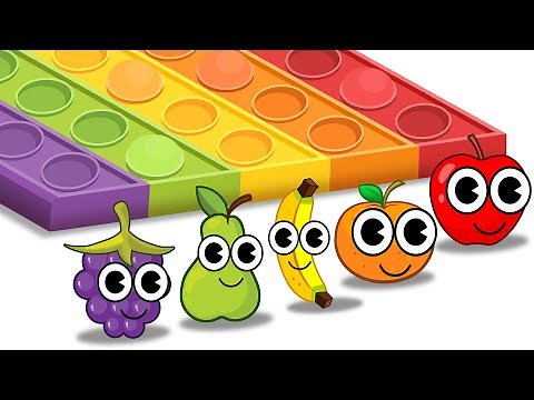 Learn Colors With Dancing Fruits On Pop It | Finger Family + Best Learning Videos for Toddlers
