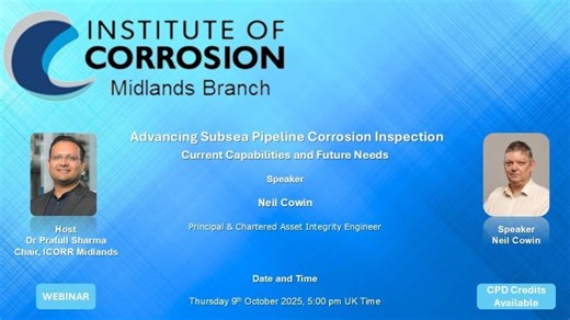 Watch: Subsea Pipeline Corrosion Inspection Webinar by ICorr Midlands | ICorr Midlands posted on the topic | LinkedIn