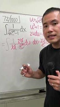 72/1000, integral of 1/sqrt(e^x-1), u substitution