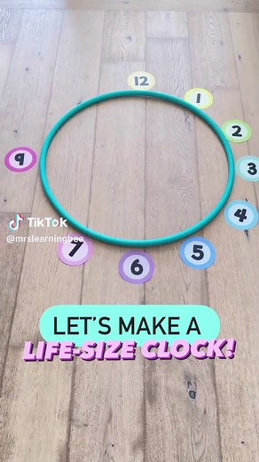 SAVE this idea for your time lessons! Hula hoops are a great way to create a class clock for some hands on learning when it comes to telling the time! ⏰ 💡Use classroom items to make the hands e.g. rulers, paint brushes, markers, cubes or whatever else you have lying around! I love to do this as a whole class activity, and also as a partner activity! These templates were created for one of The Hive’s Kindergarten maths program — for time to the HOUR! But, I’ve also popped these templates into th