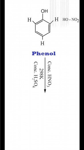 Nitration of phenol with concentrated nitric acid| Picric acid | 2,4,6-trinitrophenol | #cbse 12 |