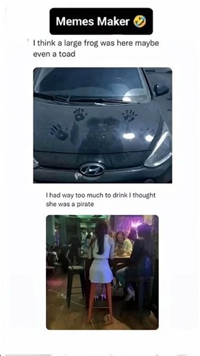 Frog by day , pirate by night 🐸🤣. #funny #usa #drunk #car #mystery #shorts #viral #memes