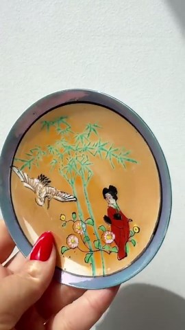 Japanese Lustreware Demitasse Cup and Saucer, Hand Painted Geisha, Eggshell Porcelain, Vintage - Etsy