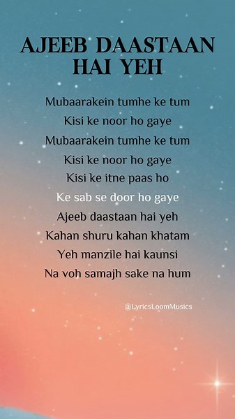 Lata Mangeshkar – Ajeeb Daastaan Hai Yeh (Lyrics) #lyrics #music #song #shorts