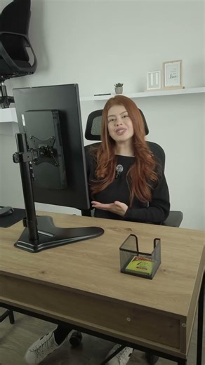 Brazo Monitor Pedestal BASIC | Soporte Ajustable de 360º para Monitores Ergonómicos