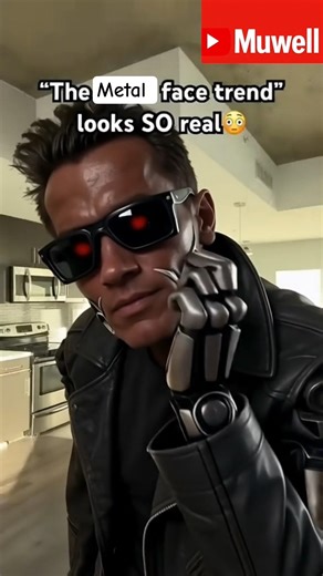 metal face trend #tutorial #terminator #robot #fyp #shortsfeed