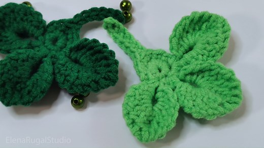 Crochet Shamrock Pattern for St. Patrick's Day! Use this crochet shamrock pattern to make your own three or four-leaf clover. | Crochet Elenarugalstudio