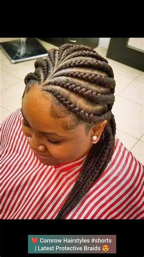 ❤ Cornrow Hairstyles #shorts | Latest Protective Braids 😍 #cornrows #braids #hairstyles