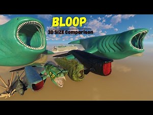 "3D Bloop Size Comparison Revealed" : Oceanic Giants|| The Bloop Vs El Gran Maja 2024 🐉🐲🦞 🐟