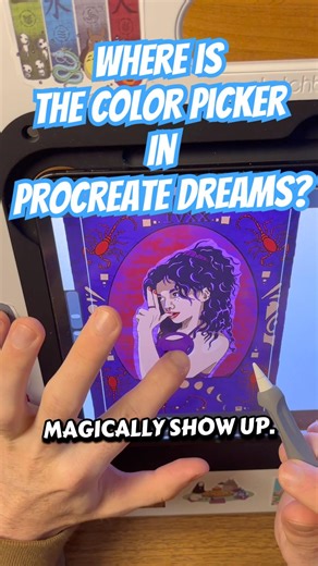How to find the color picker tool in Procreate Dreams.