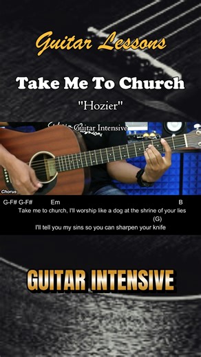 11K views · 139 reactions | Take Me To Church - Hozier - Easy guitar chords Martin Guitar #takemetochurch #hozier #guitarintensive #martinguitar #acousticguitar #acousticcover #acoustic #tutorialgitarmudah #tutorialgitar #easychords | Guitar Intensive | Facebook