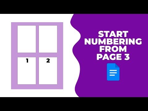 How to start numbering from page 3 in Google Docs