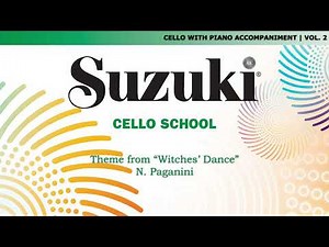 Suzuki Cello 2 - Theme from "Witches' Dance" - N. Paganini [Score Video]
