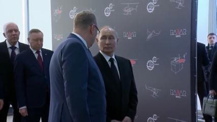 Russian President Vladimir Putin visits a UAV enterprise in Saint Petersburg