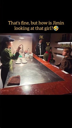 That's fine, but how is Jimin looking at that girl?🤣 #jimin #bts #btsarmy